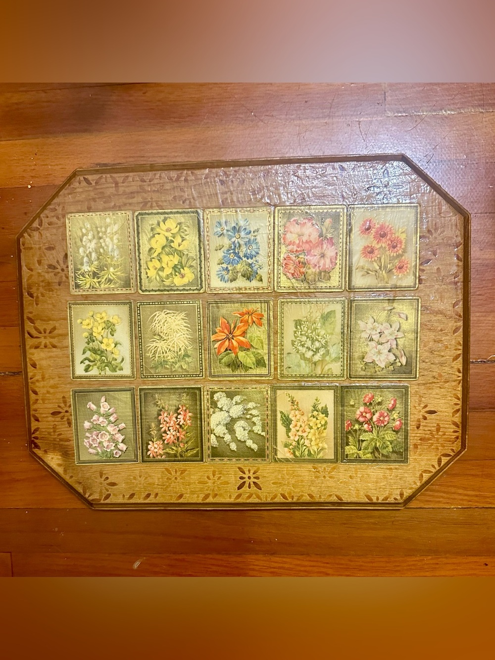 Handmade VTG Floral Decoupage Wood Art Cottage Victorian Botanical Wall Decor